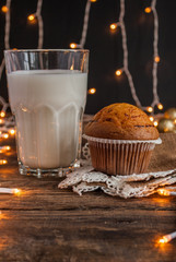 Christmas. Milk with Cookies. Vertical.