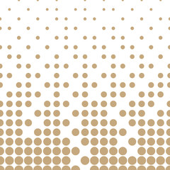 Abstract geometric golden deco art halftone circle pattern