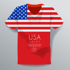 USA Shirt : National Shirt Template : Vector Illustration