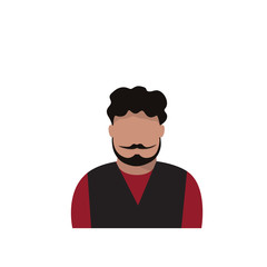 Profile Icon Male Avatar Man, Hipster Cartoon Guy Portrait, Person Silhouette Face Flat Vector Illustration