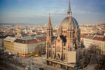 Fototapeta na wymiar Maria Vom Siege church in Wien - Vienna, Austria, Europe, December 2016