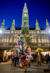 VIENNA, AUSTRIA - 6 DECEMBER 2016: The traditional Christmas Market in front of the City Hall...