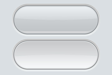 White oval plastic buttons. Blank icons