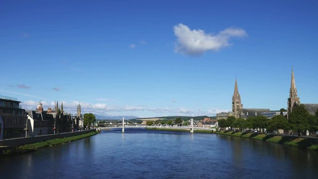 Timelapse of Greig Street Bridge over the Ness in Inverness, Highland, Scotland