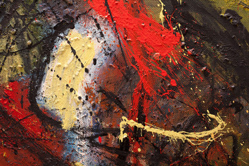 Abstract art background. Oil painting on canvas. Hand-painted. Contemporary art. Fragment of artwork. © dpaint