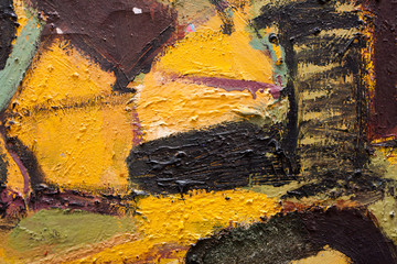 Abstract art background. Oil painting on canvas. Hand-painted. Contemporary art. Fragment of artwork. © dpaint