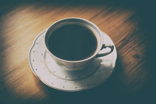Preparing the coffee brew.