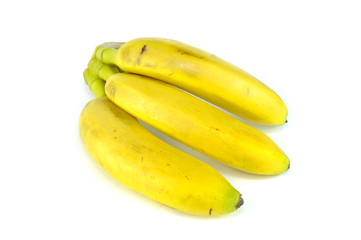 Small bananas isolated on white background