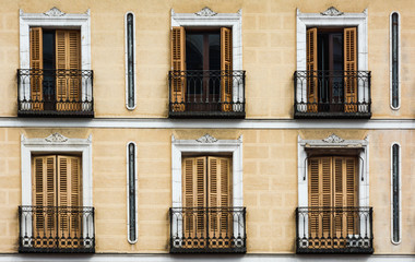 Balconies, architecture, Madrid, Spain