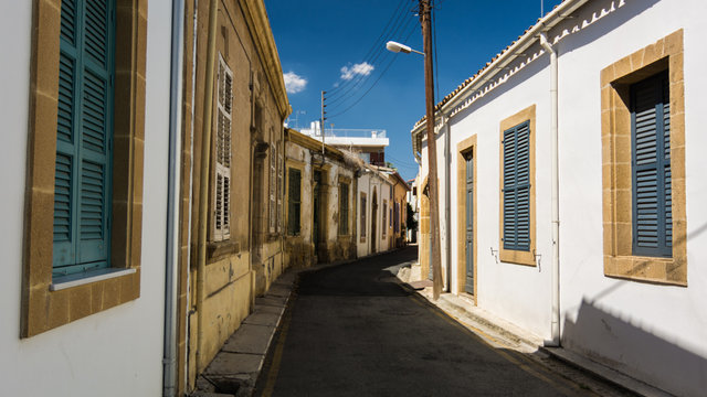 Narrow historic street in central Nicosia