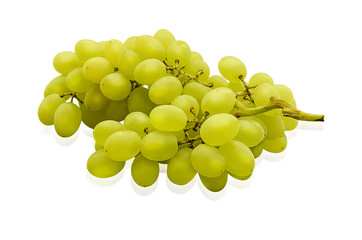 Insulated green grapes. White grapes isolated on white background