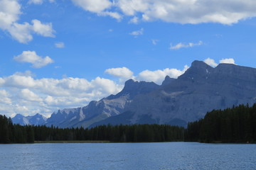 Photography: Beautiful landscape with a lake and clouds. Banff, Alberta, Canada.
