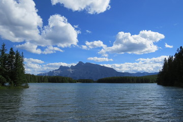 Photography: Beautiful landscape with a lake and clouds. Banff, Alberta, Canada.