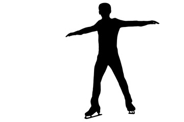 Ice skating: figure skater silhouette. Dancing- healthy lifestyle. © Digital Photo