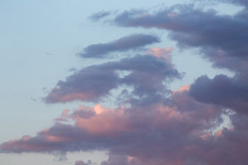 beautiful clouds in the sky at sunset background
