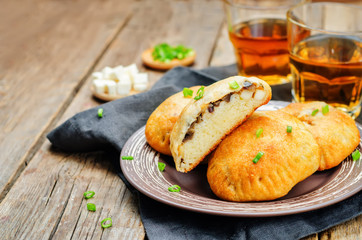 Eggplant goat cheese green onion cakes