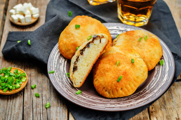 Eggplant goat cheese green onion cakes