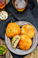 Eggplant goat cheese green onion cakes