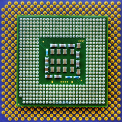 Technological background with central processing units closeup