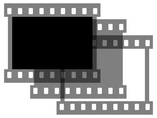 Photographic film on a white background