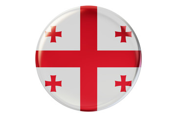 Badge with flag of Georgia, 3D rendering