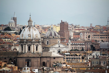 Fototapeta na wymiar View from Gianicolo hill, Rome, Italy 