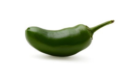 Green Jalapeno Pepper Isolated On White Background