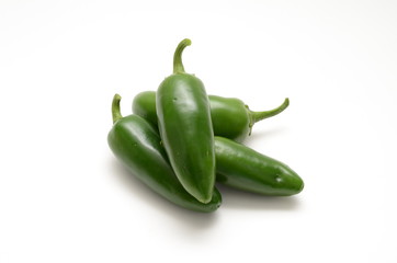 Green Jalapeno Pepper Isolated On White Background