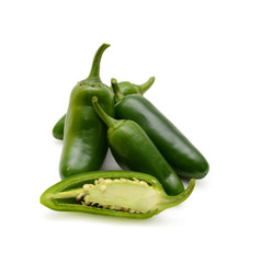 Green Jalapeno Pepper Isolated On White Background