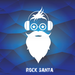 vector Christmas hipster santa claus greeting card