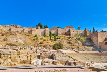 Roman amphitheatre ruins in Malaga