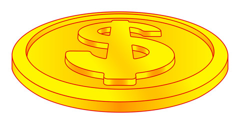 Dollar coin icon