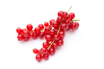 Red Currant close up isolated on white.