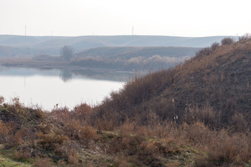 lake in nature in autumn