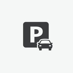 Car Parking Icon - obrazy, fototapety, plakaty
