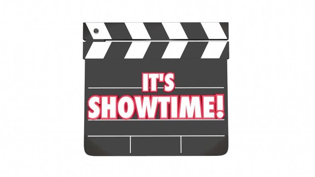 Its Showtime Movie Clapper Board Start Show Movie 3d Animation