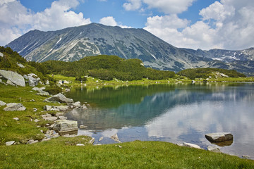 Fototapeta na wymiar Amazing Landscape to Muratovo lake and Todorka peak, Pirin Mountain, Bulgaria