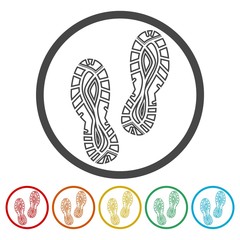 Sport shoe icons set 
