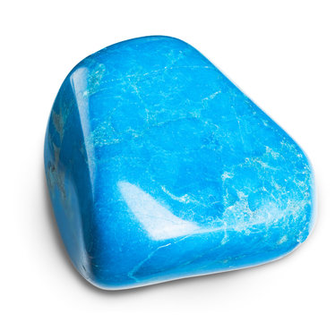 Blue howlite stone (Turquenite) isolated on white with clipping path