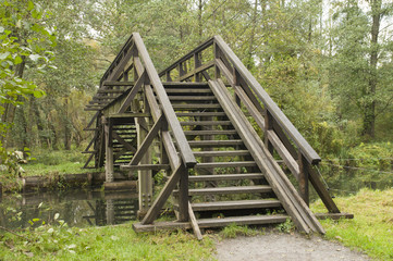 Holzbrücke Spreewald Infrastruktur