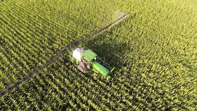 Aerial radial footage,Tractor Sprayer