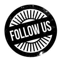 Follow us stamp. Grunge design with dust scratches. Effects can be easily removed for a clean, crisp look. Color is easily changed.