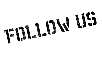 Follow us stamp. Grunge design with dust scratches. Effects can be easily removed for a clean, crisp look. Color is easily changed.