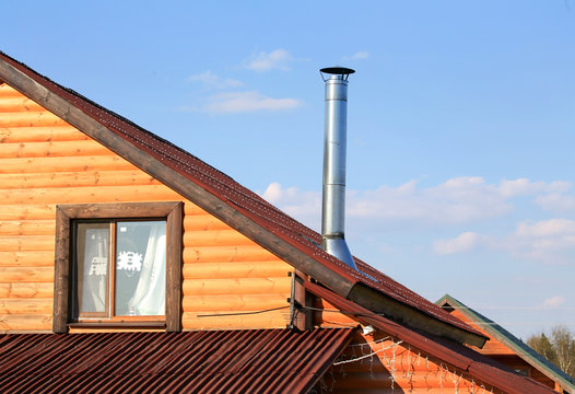 Red roof of the country house (detail)