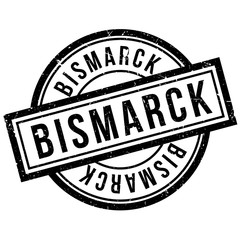 Bismarck rubber stamp. Grunge design with dust scratches. Effects can be easily removed for a clean, crisp look. Color is easily changed.