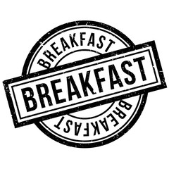 Breakfast rubber stamp. Grunge design with dust scratches. Effects can be easily removed for a clean, crisp look. Color is easily changed.
