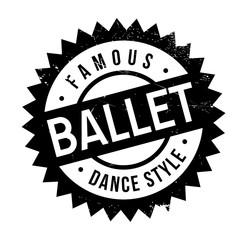 Famous dance style, ballet stamp. Grunge design with dust scratches. Effects can be easily removed for a clean, crisp look. Color is easily changed.