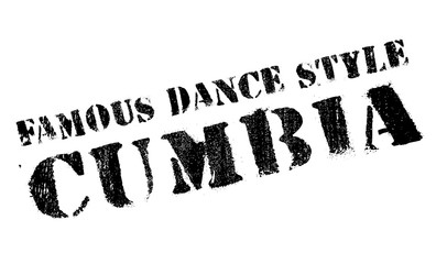 Famous dance style, Cumbia stamp. Grunge design with dust scratches. Effects can be easily removed for a clean, crisp look. Color is easily changed.