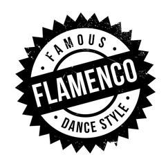 Famous dance style, flamenco stamp. Grunge design with dust scratches. Effects can be easily removed for a clean, crisp look. Color is easily changed.