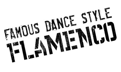 Famous dance style, flamenco stamp. Grunge design with dust scratches. Effects can be easily removed for a clean, crisp look. Color is easily changed.